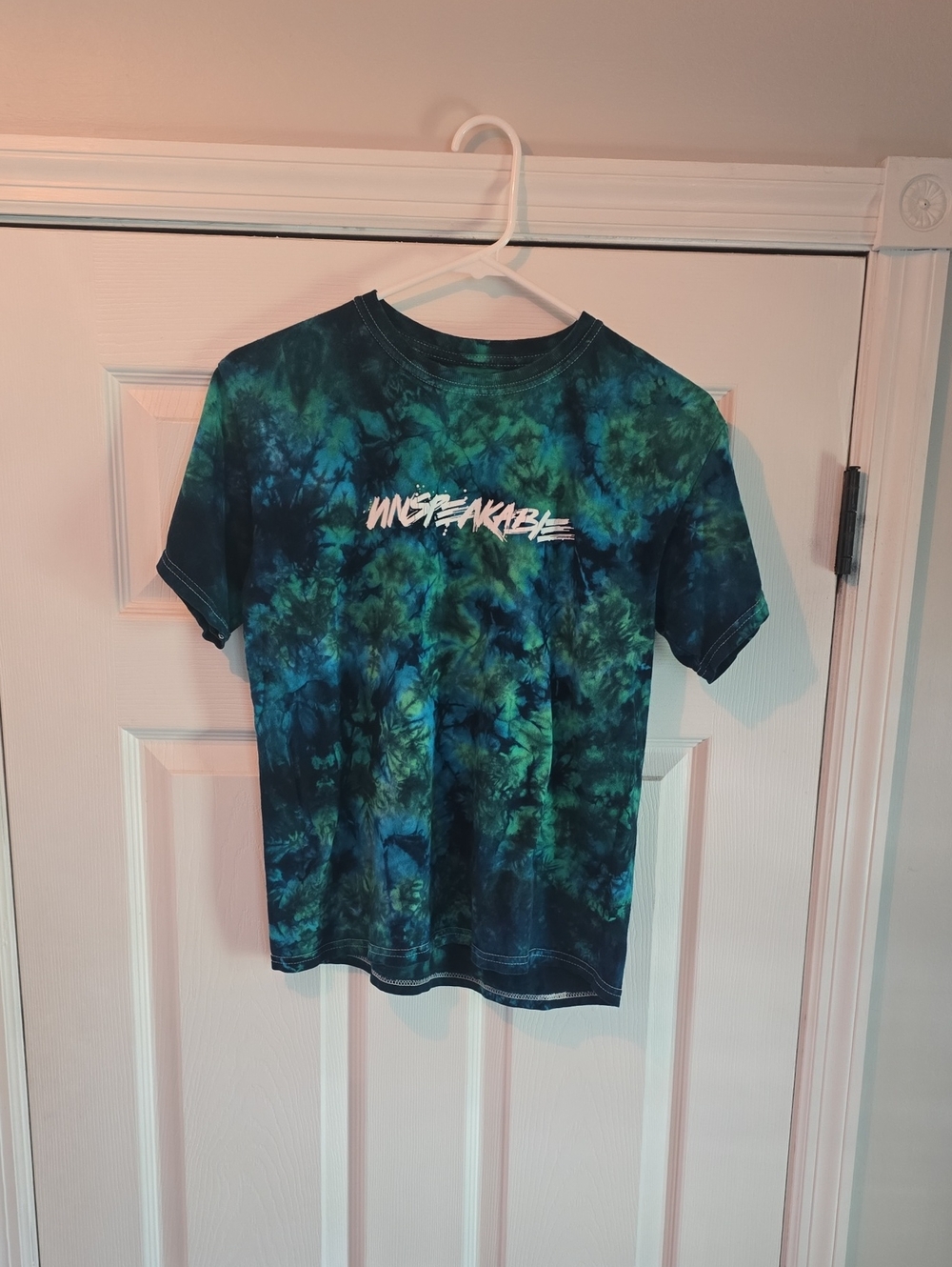 Kids Tie-Dye UNSPEAKABLE Graphic Tee - Blue/Green -